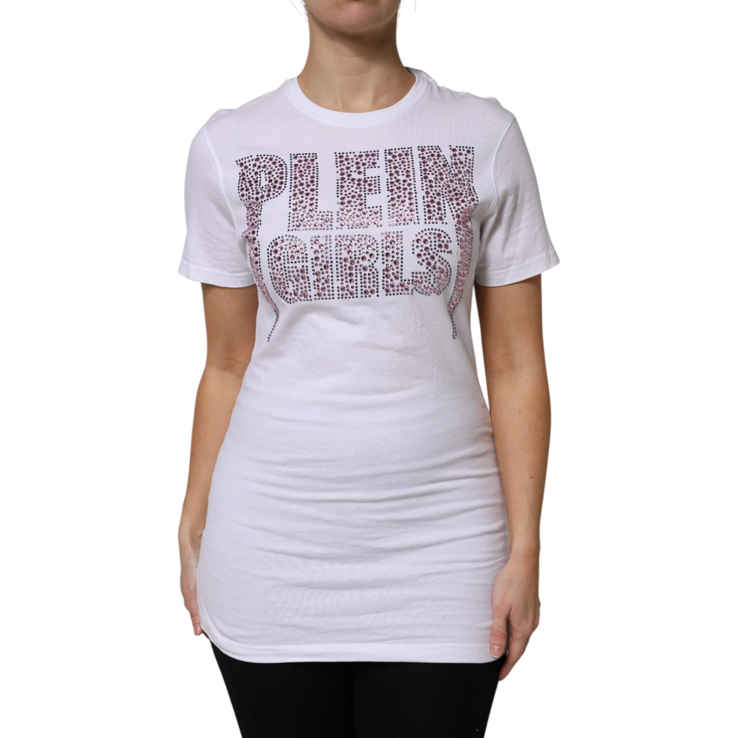 White Embellished CrewNeck Short Sleeve T-shirt