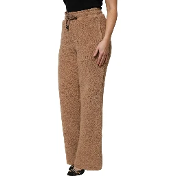 Brown Logo Plaque Sweatpants Straight Pants