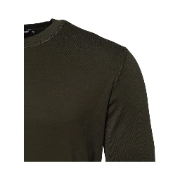 Dark Green Long Sleeves Crew Neck T-shirt