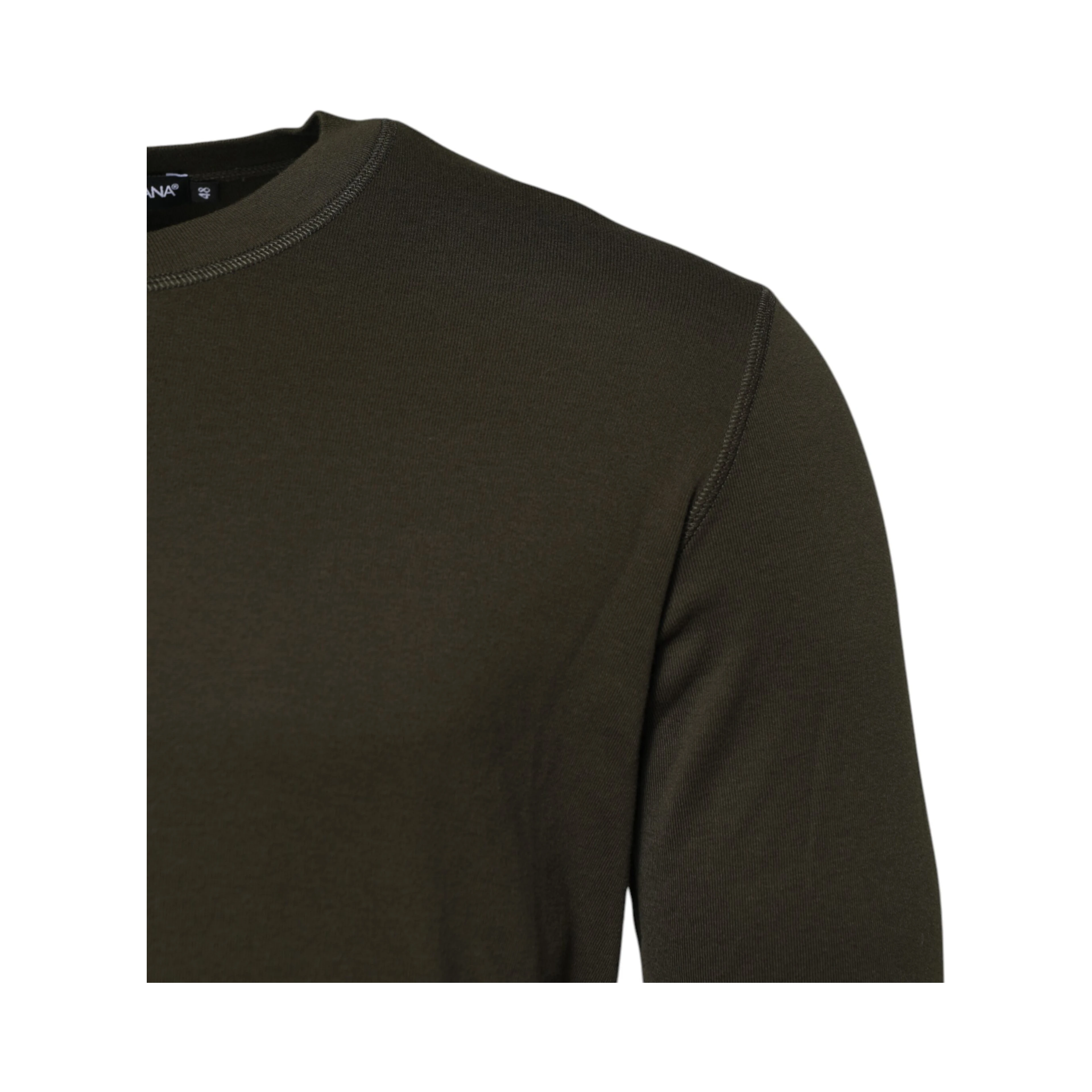 Dark Green Long Sleeves Crew Neck T-shirt