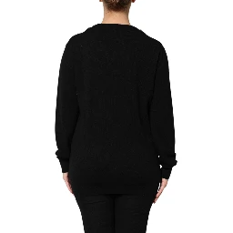 Black Cashmere Crystal Embellished Sweater