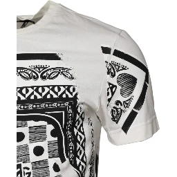 White Cotton Logo Bandana Print T-shirt