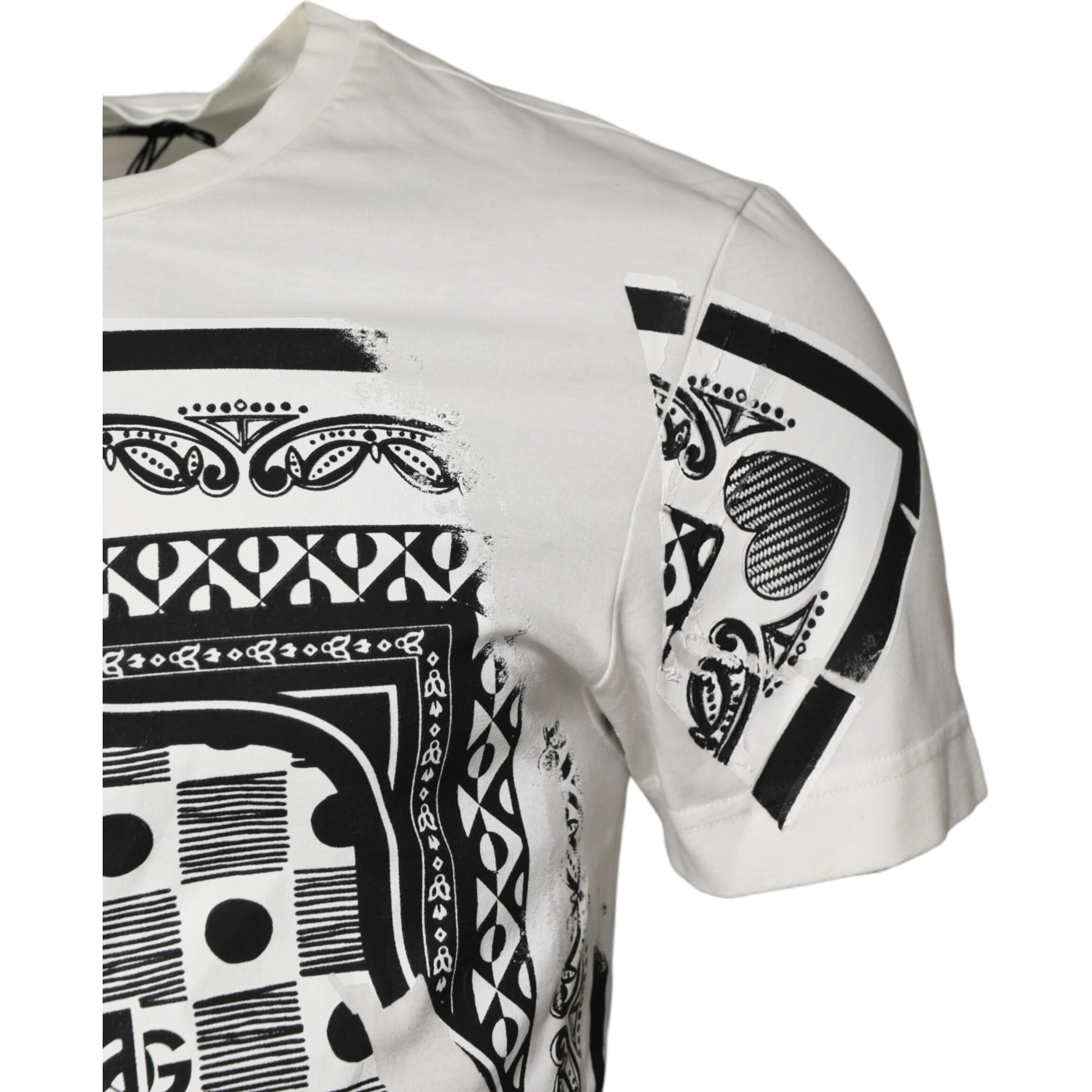 White Cotton Logo Bandana Print T-shirt