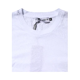 White Cotton Logo Patch Crew Neck T-shirt