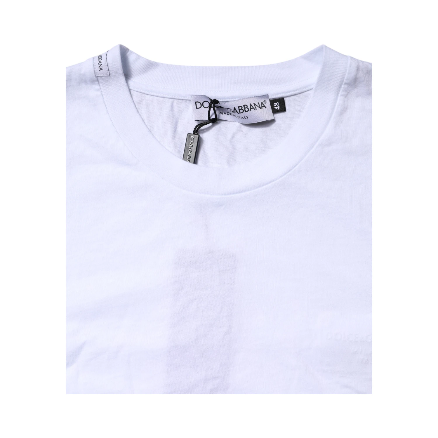 White Cotton Logo Patch Crew Neck T-shirt