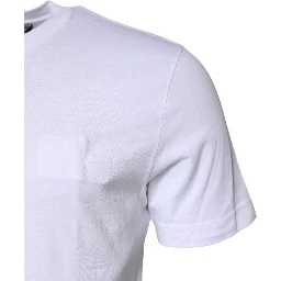 White Cotton Crew Neck Short Sleeves T-shirt