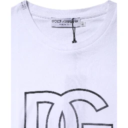 White DG Logo Print Short Sleeves T-shirt