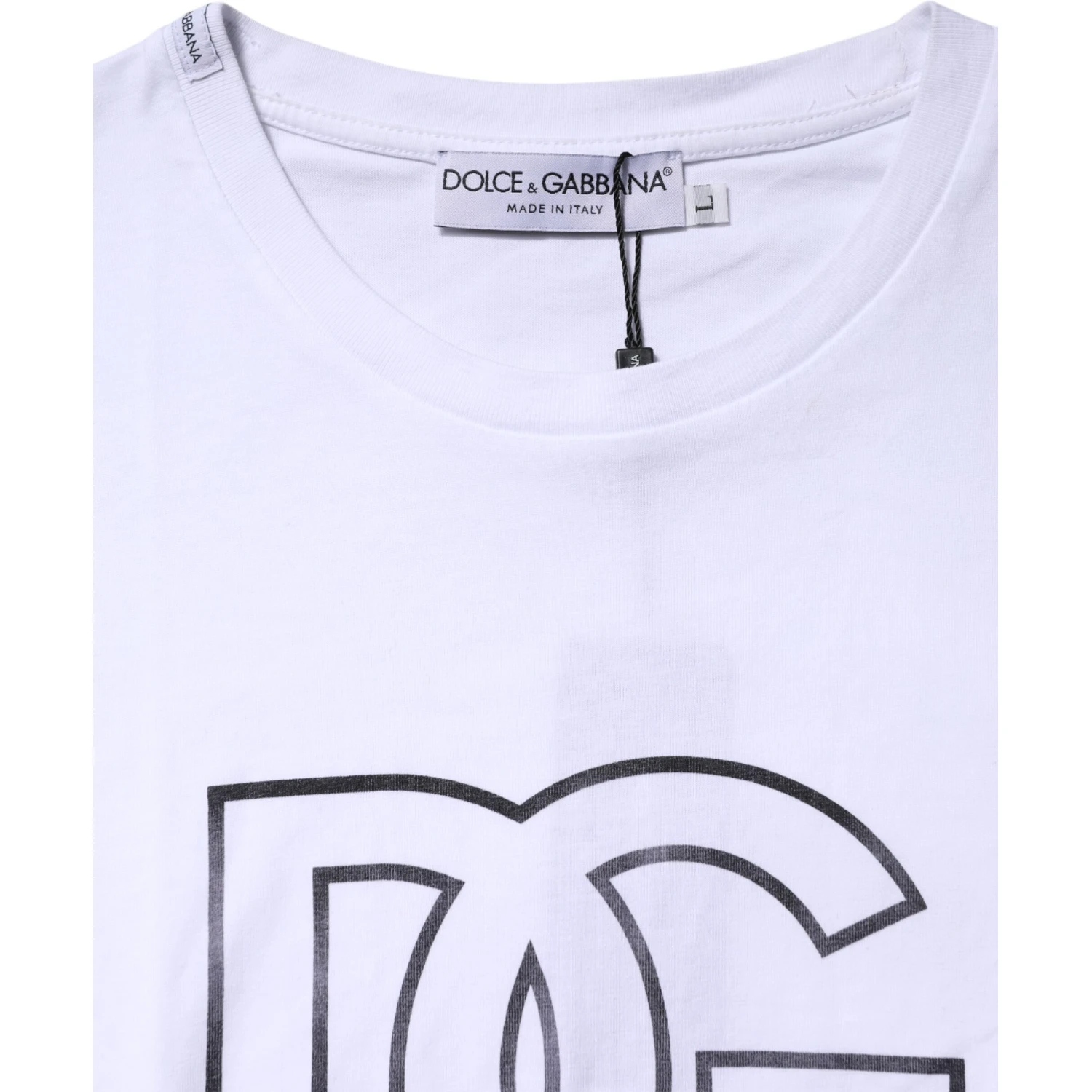 White DG Logo Print Short Sleeves T-shirt
