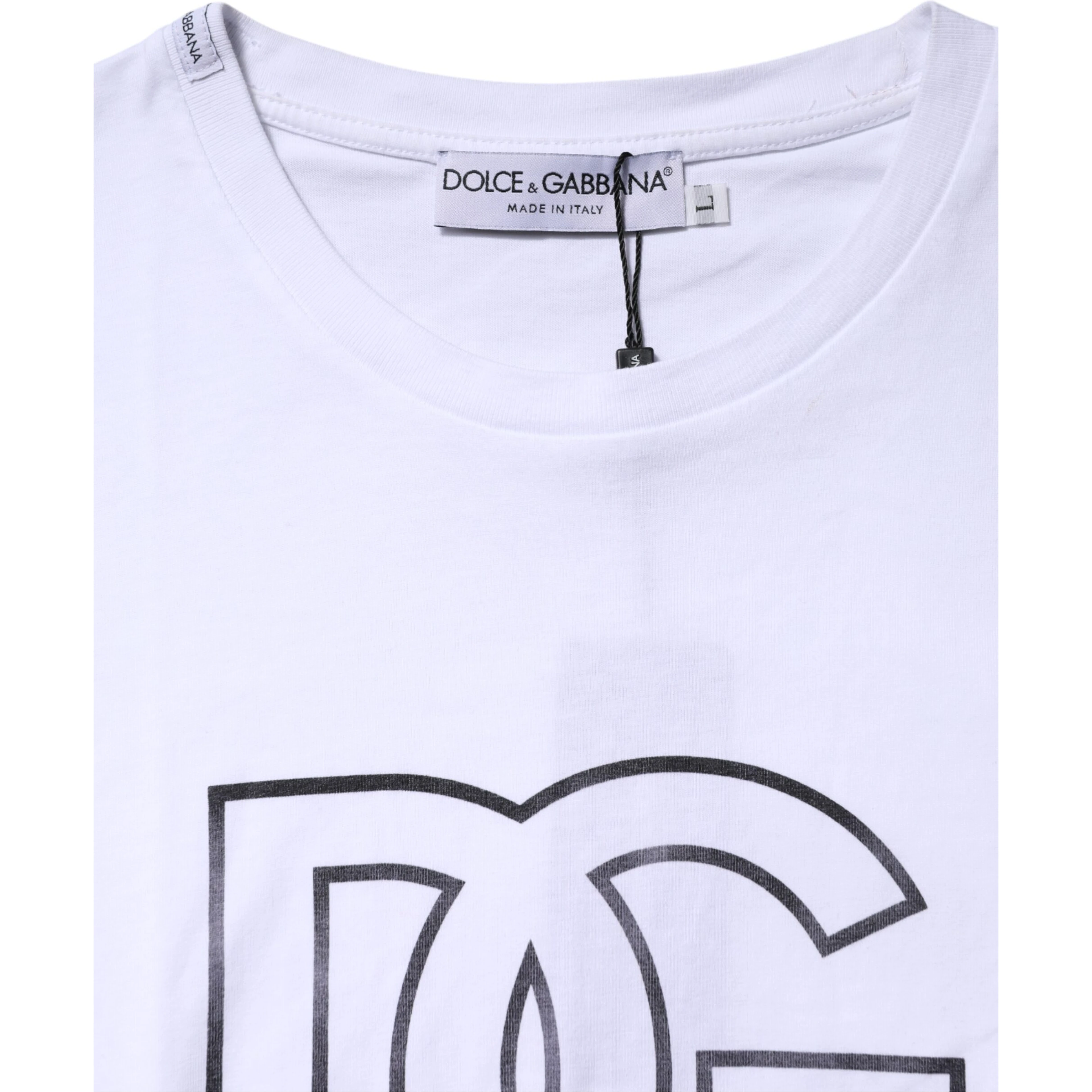 White DG Logo Print Short Sleeves T-shirt