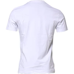 White Cotton Logo Patch Crew Neck T-shirt