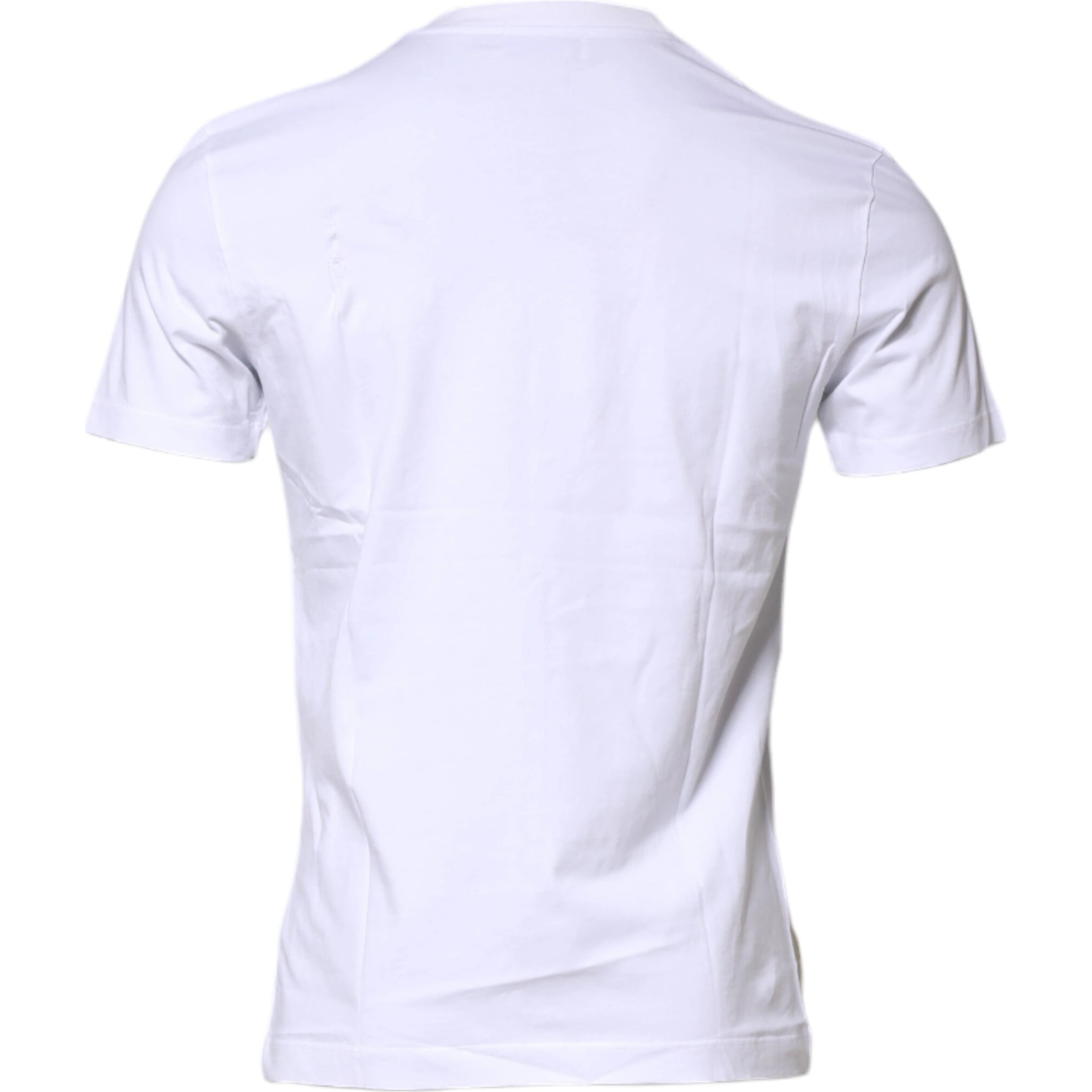 White Cotton Logo Patch Crew Neck T-shirt