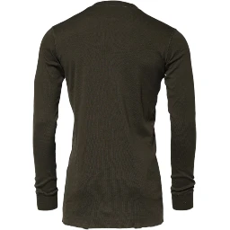 Dark Green Long Sleeves Crew Neck T-shirt