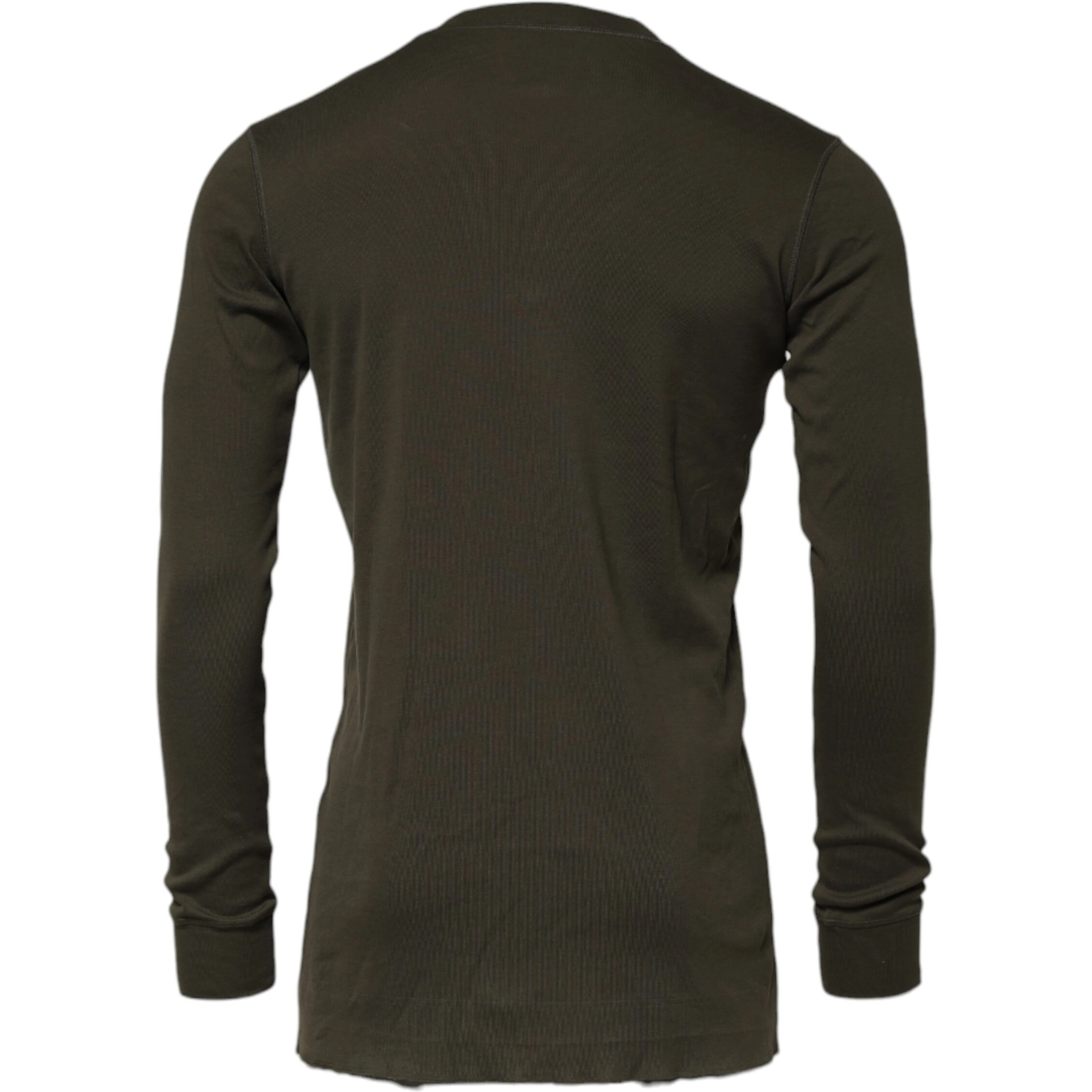 Dark Green Long Sleeves Crew Neck T-shirt