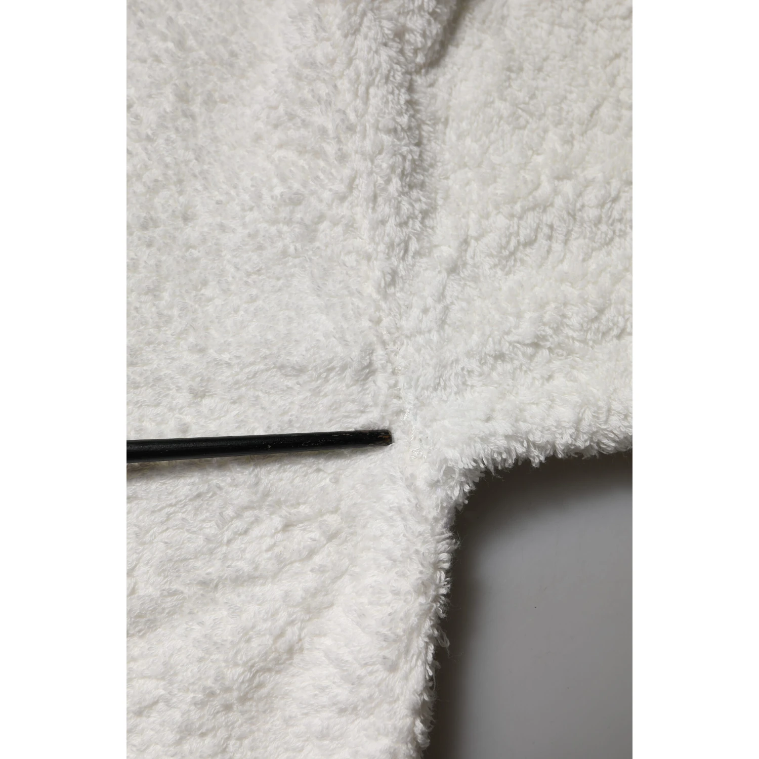 White Cotton Fleece Crew Neck Sweater