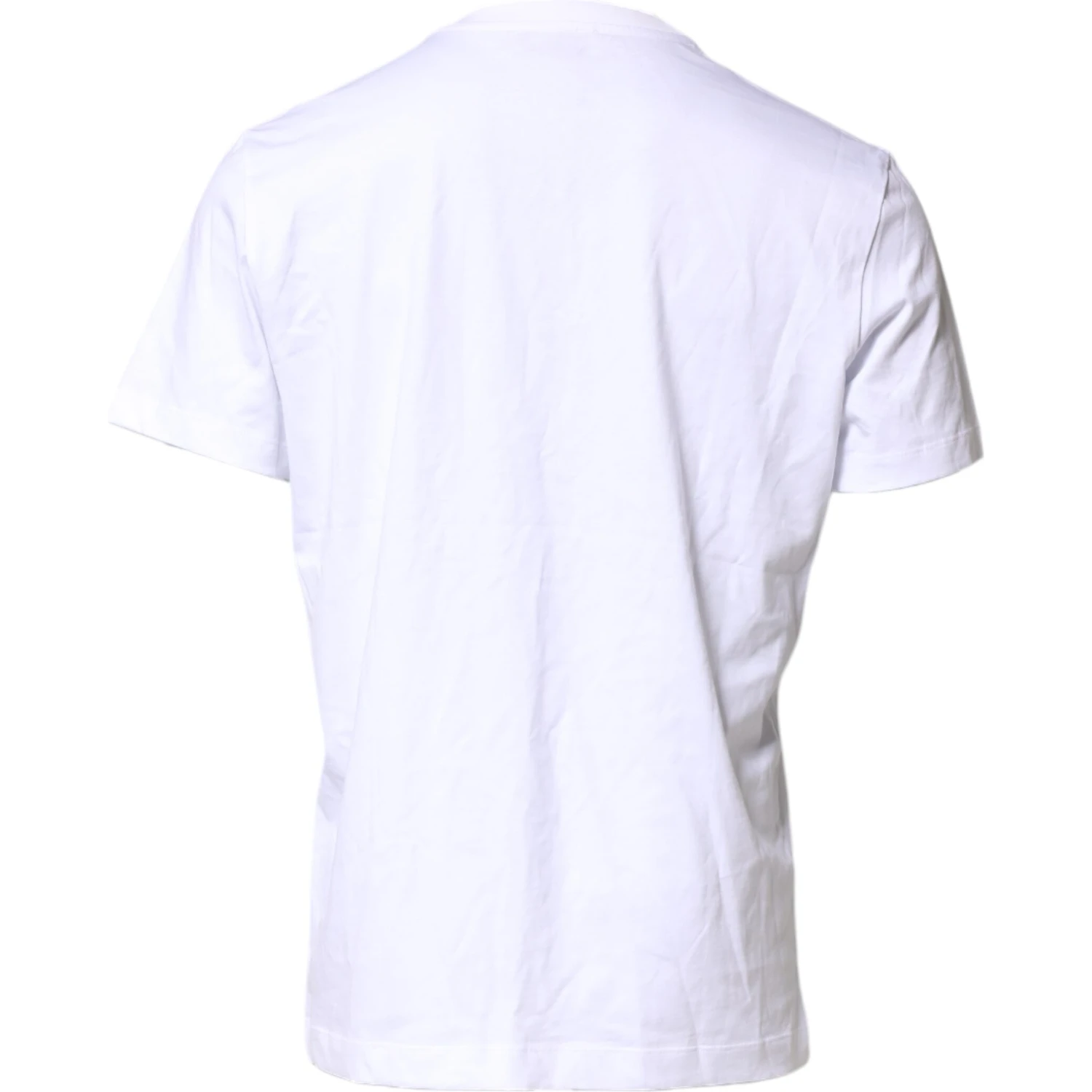 White Logo Embroidery Crew Neck T-shirt