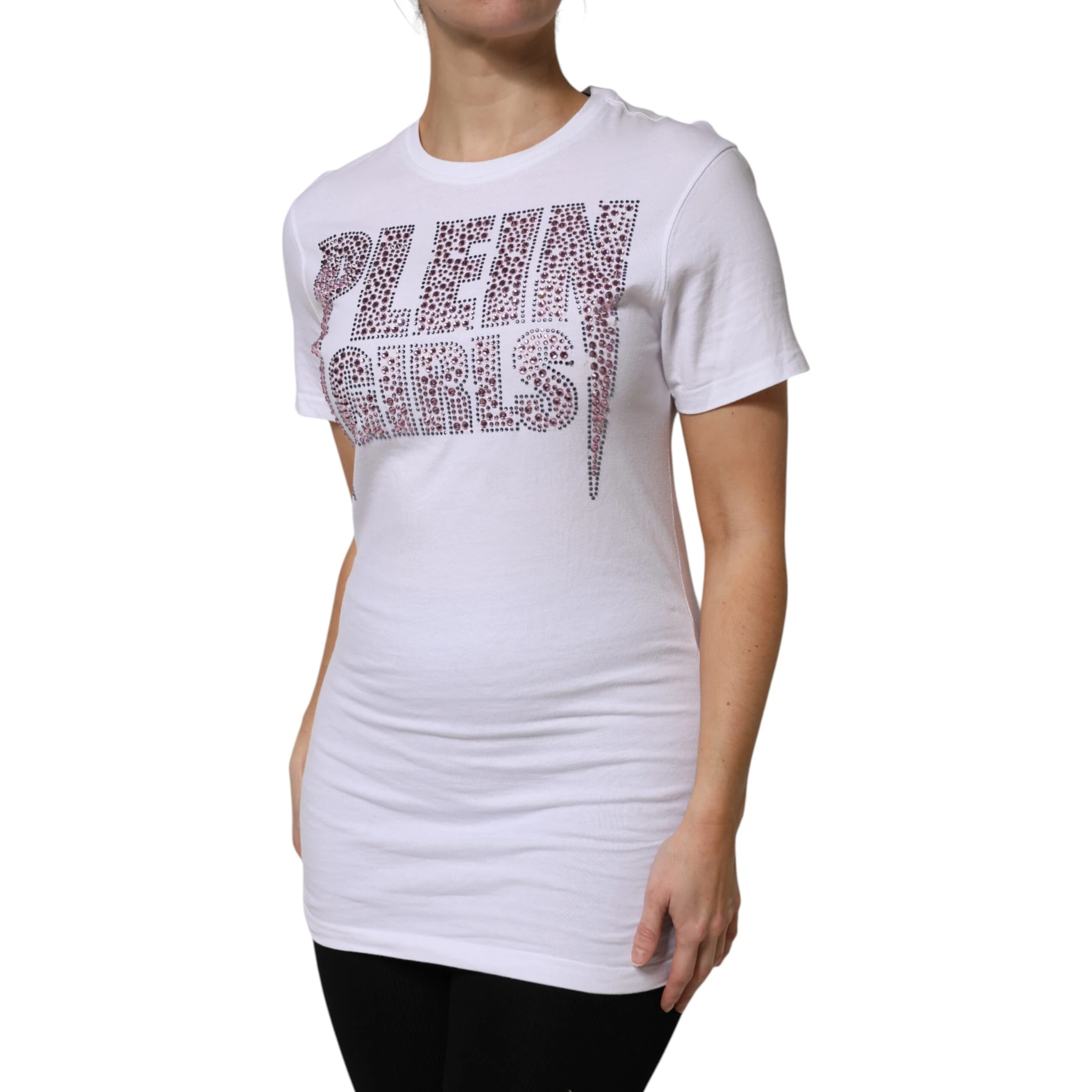 White Embellished CrewNeck Short Sleeve T-shirt