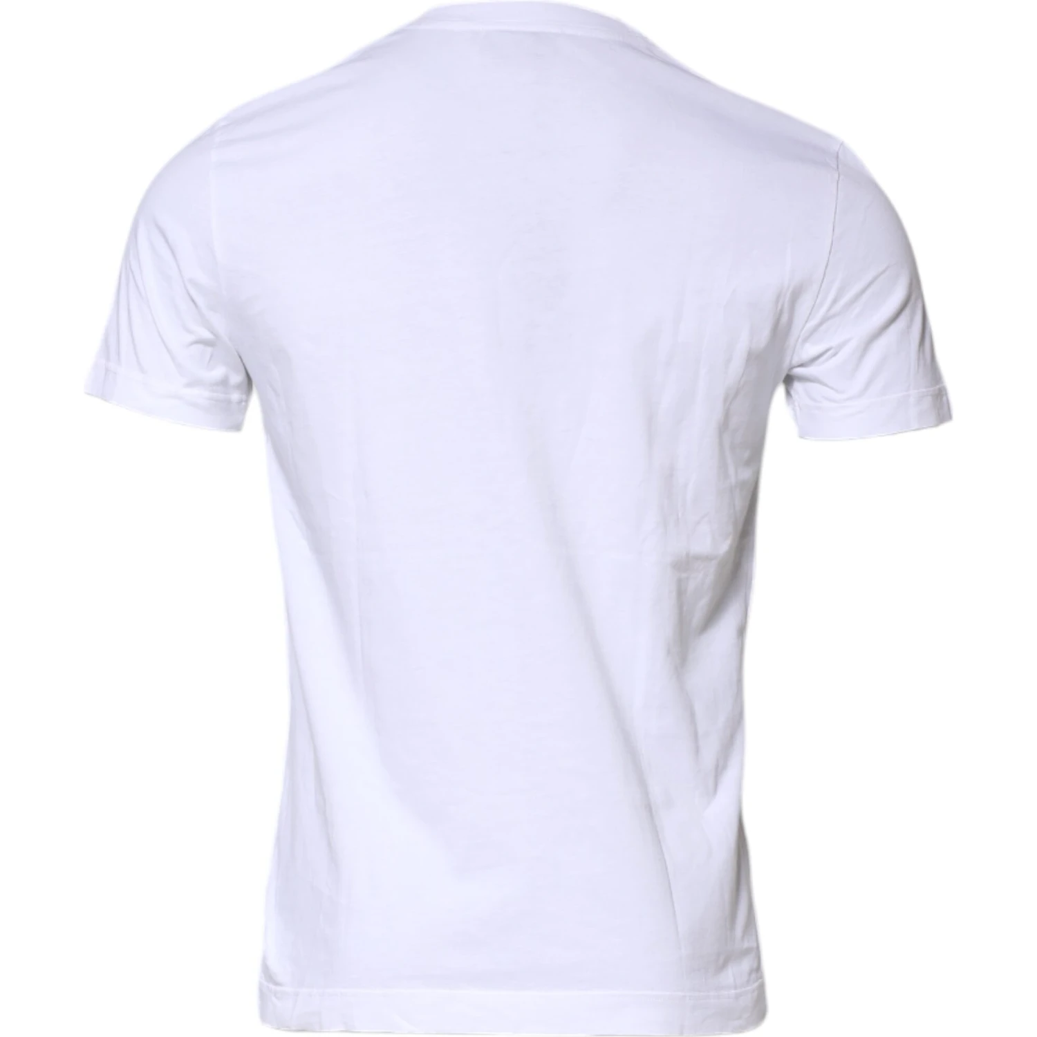 White Cotton Men Crew Neck Tee T-shirt