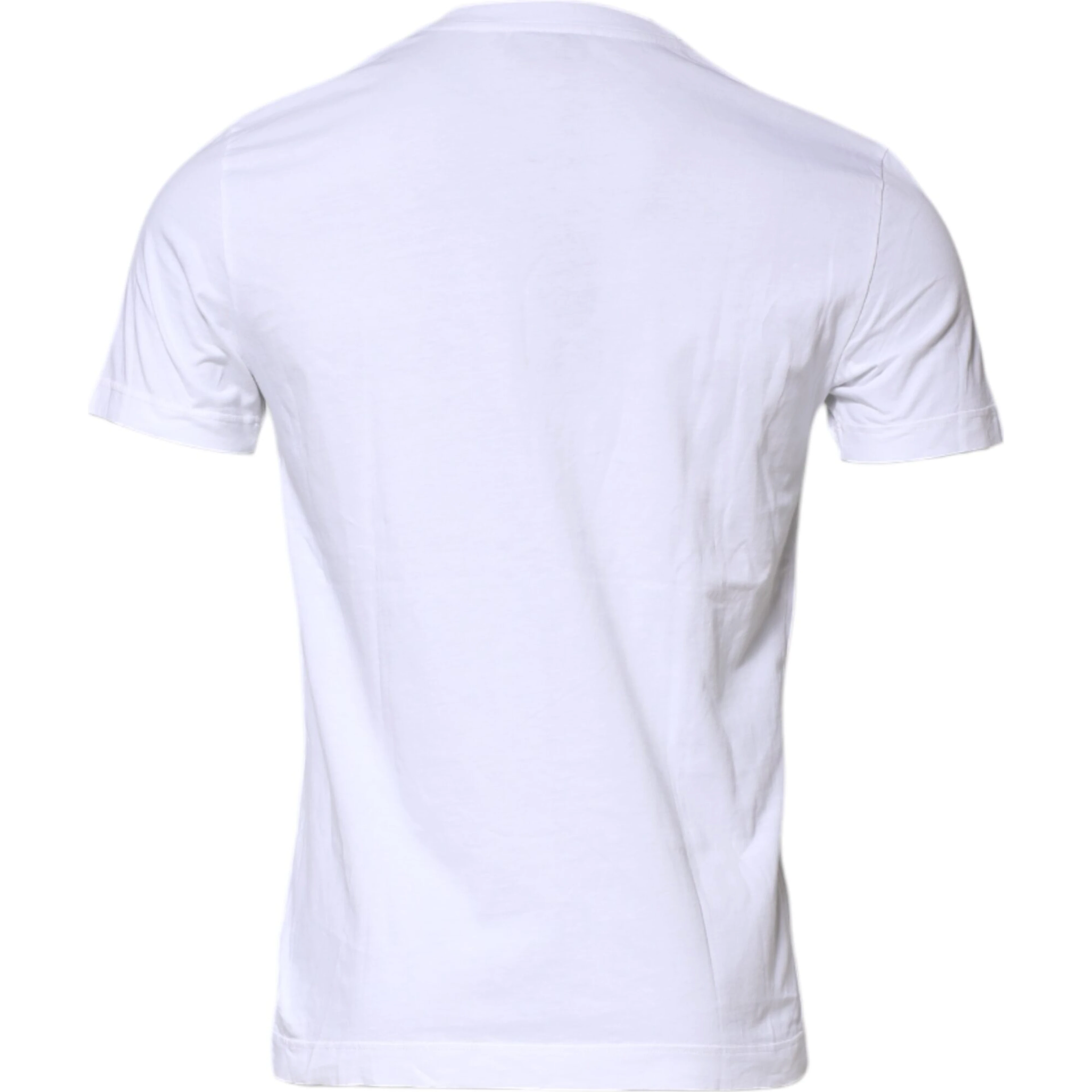 White Cotton Crew Neck Short Sleeves T-shirt