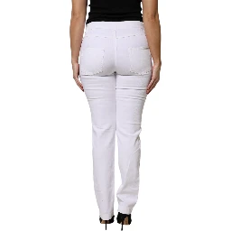White Floral Sequined GIRLY Denim Jeans