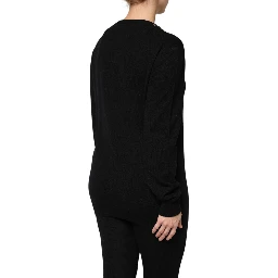 Black Cashmere Crystal Embellished Sweater
