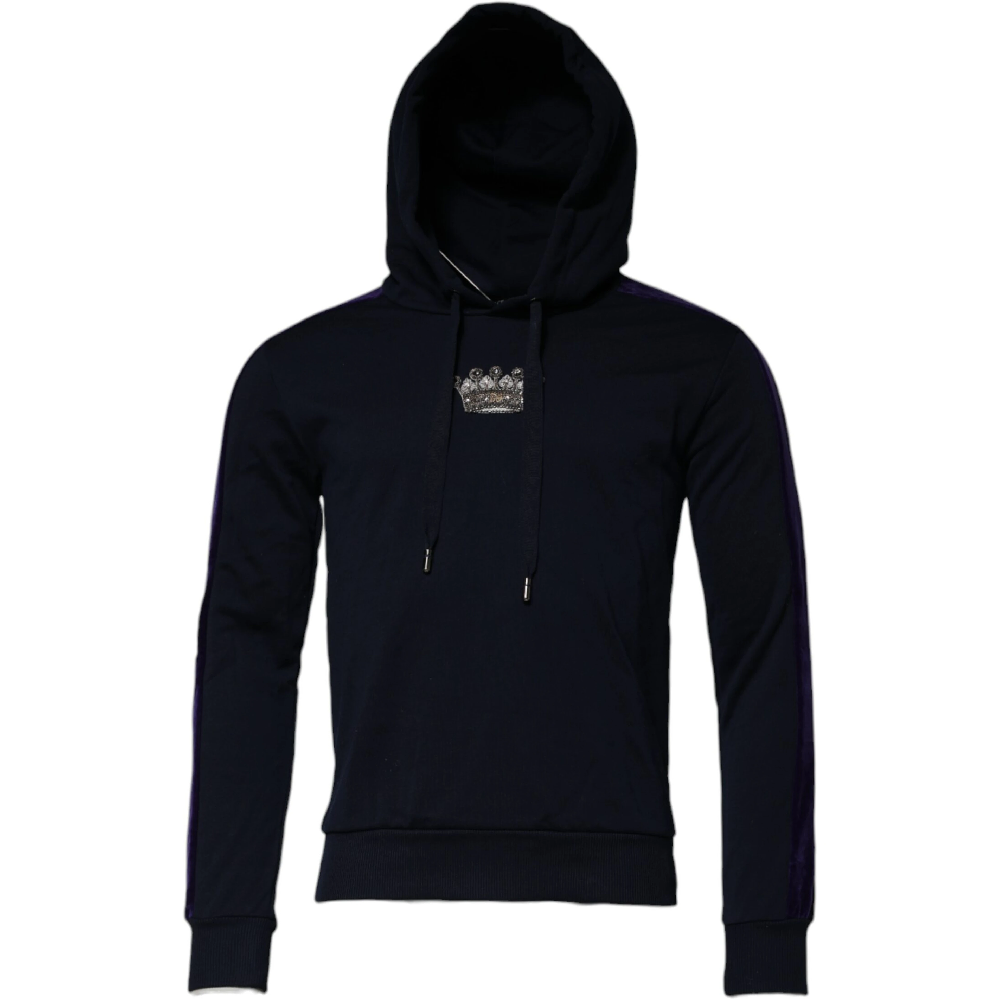 Black Crown Cotton Hooded Sweatshirt Sweater