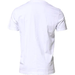 White Cotton Logo Patch Crew Neck T-shirt