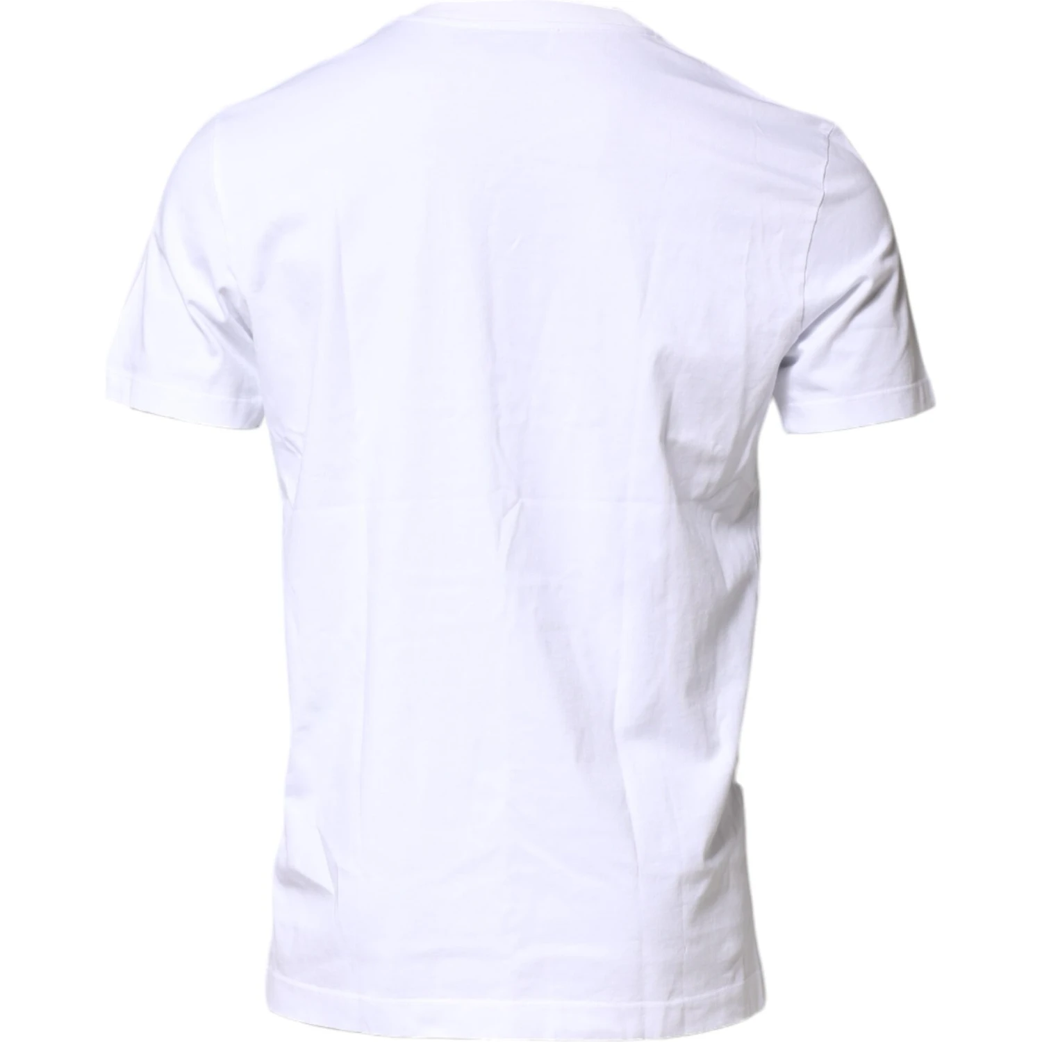 White Cotton Logo Patch Crew Neck T-shirt