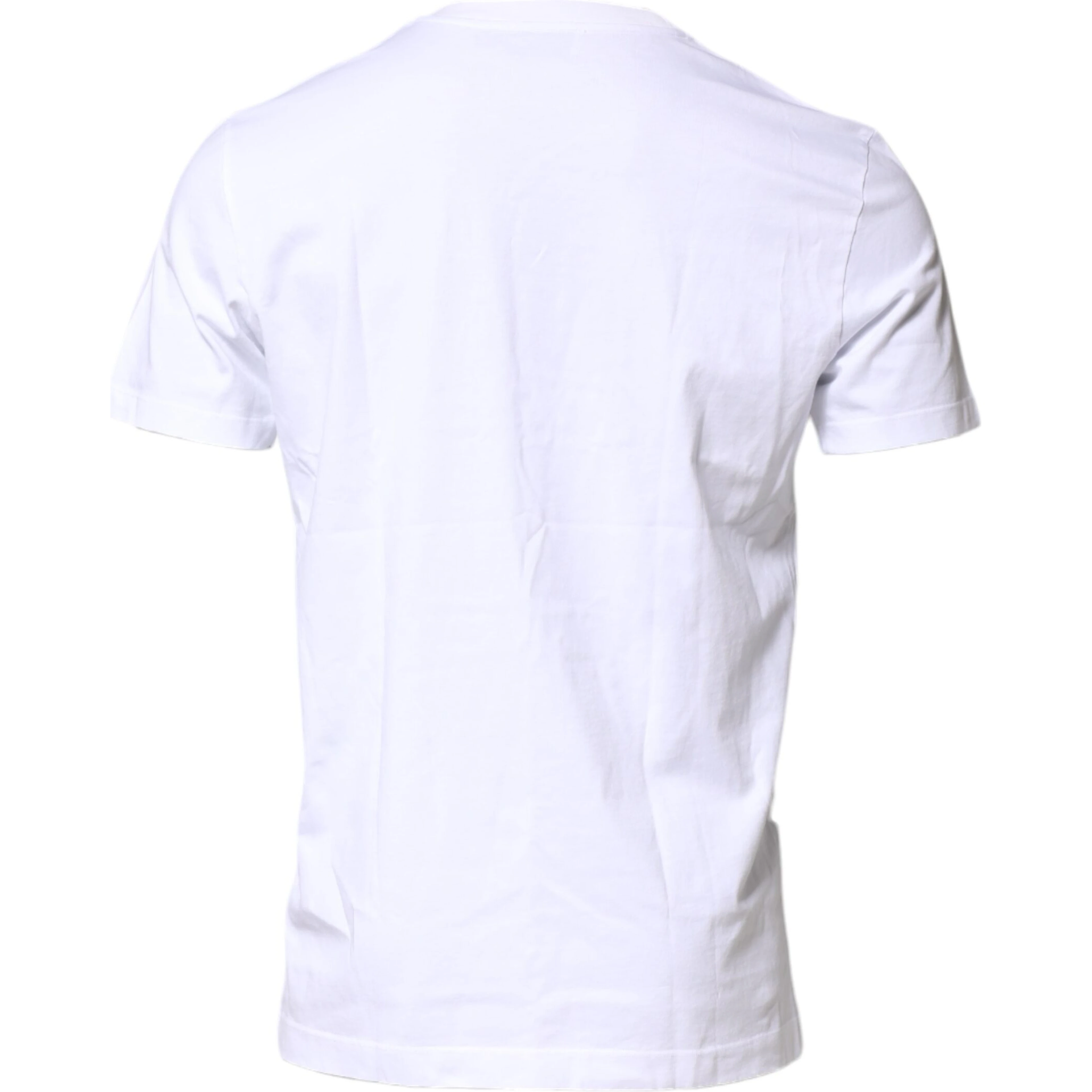 White Cotton Logo Patch Crew Neck T-shirt