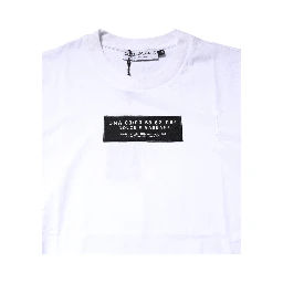 White Cotton Logo Patch Crew Neck T-shirt
