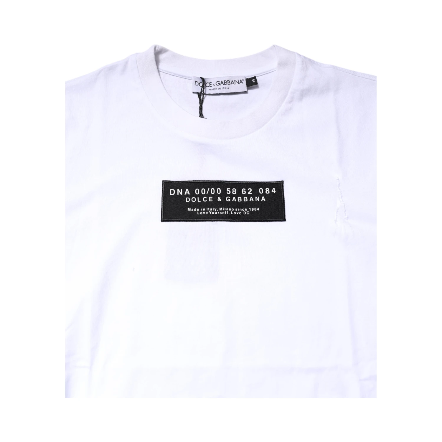 White Cotton Logo Patch Crew Neck T-shirt