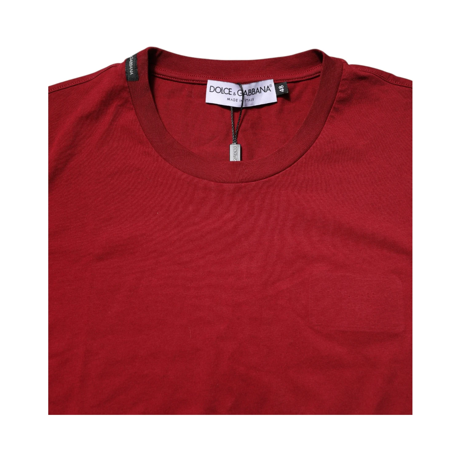 Red Cotton Short Sleeves Crew Neck T-shirt