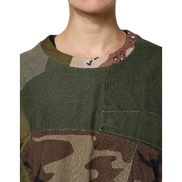 Multicolor Camouflage Oversized Top T-shirt