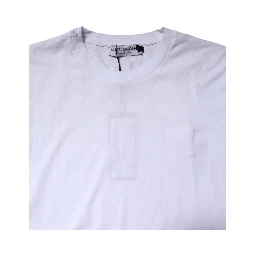 White Cotton Men Crew Neck Tee T-shirt