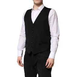 Black Wool Dress Formal Men Waistcoat Vest