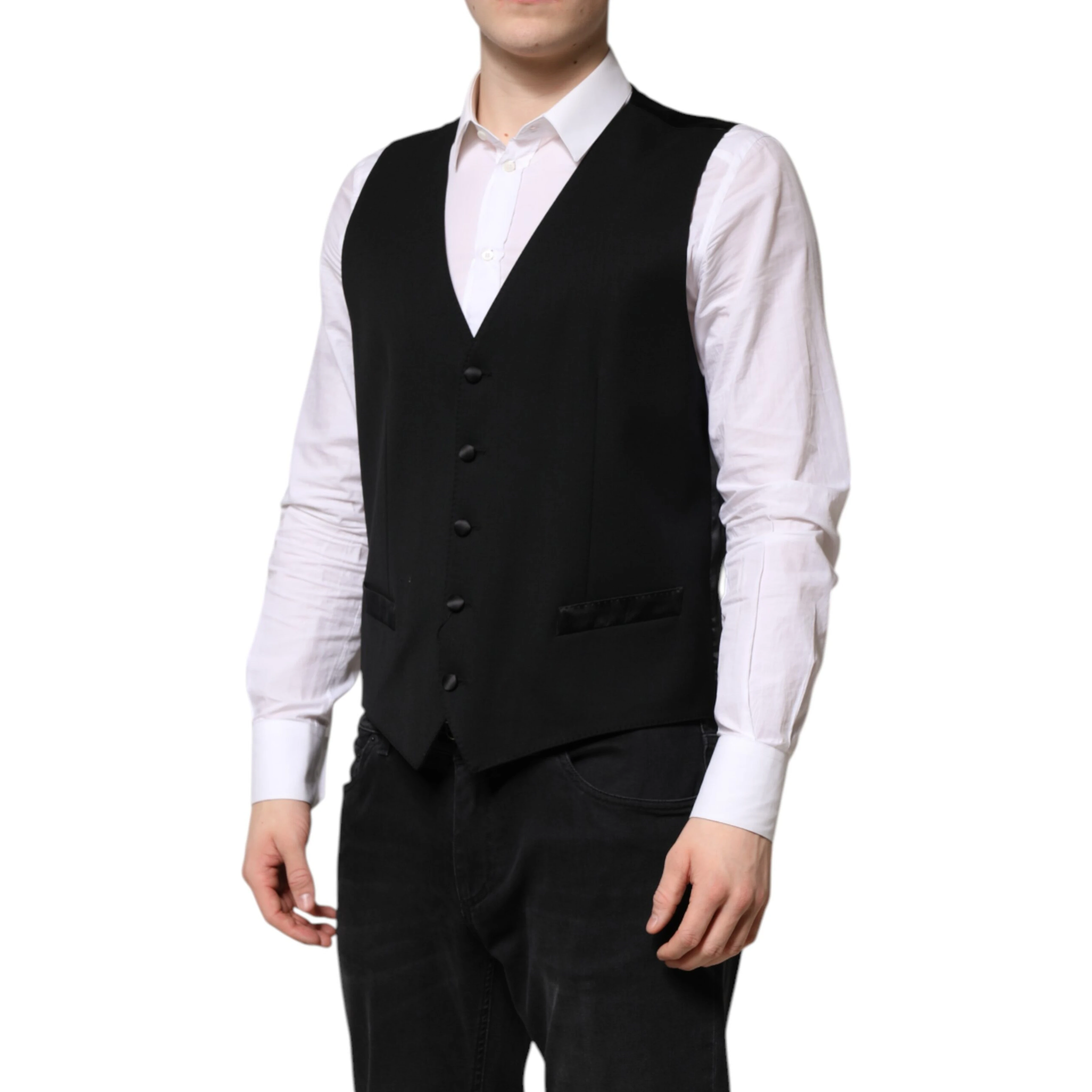 Black Wool Dress Formal Men Waistcoat Vest