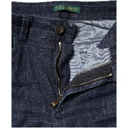Dark Blue Cotton Skinny Cropped Denim Jeans