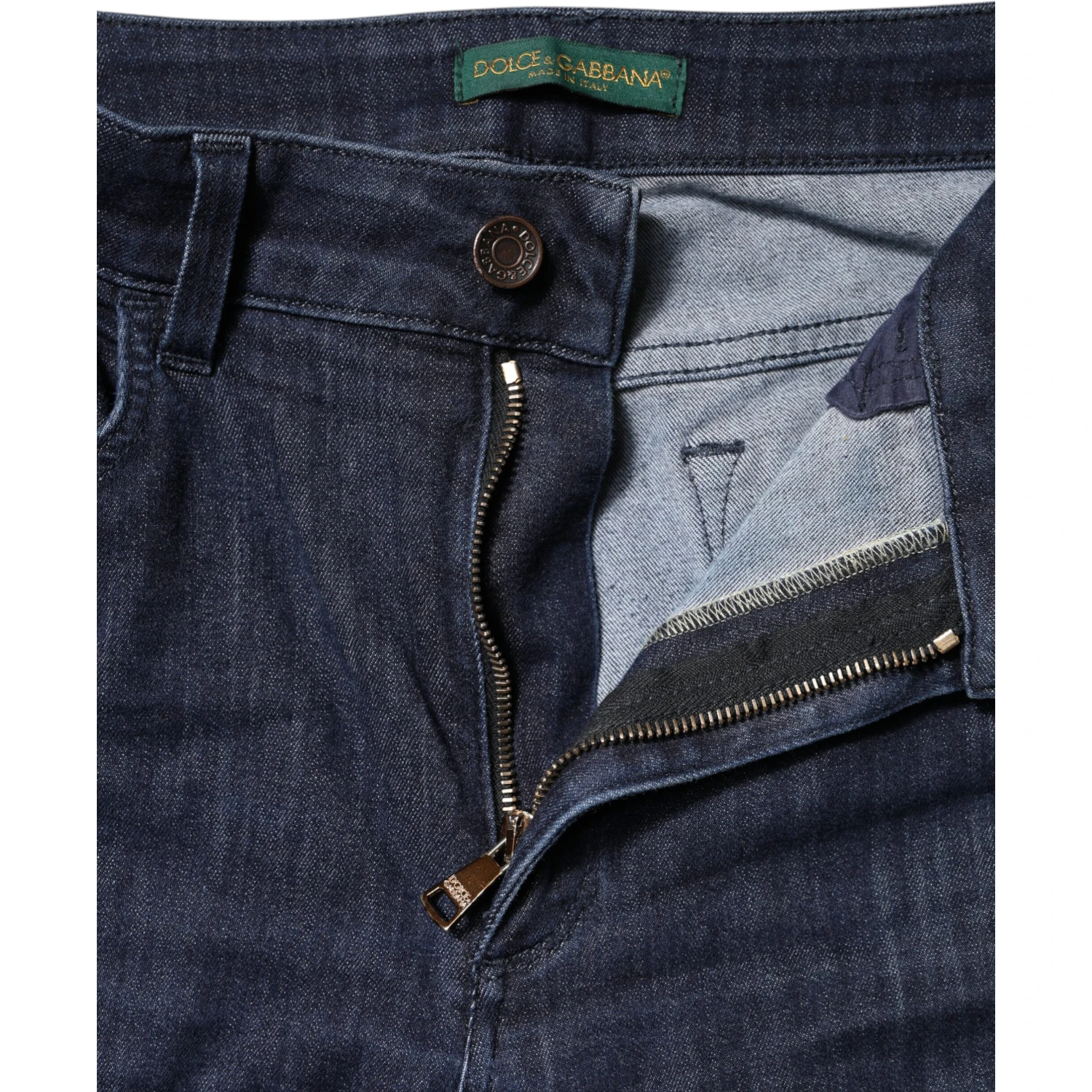 Dark Blue Cotton Skinny Cropped Denim Jeans