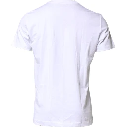White Logo Embroidery Crew Neck T-shirt