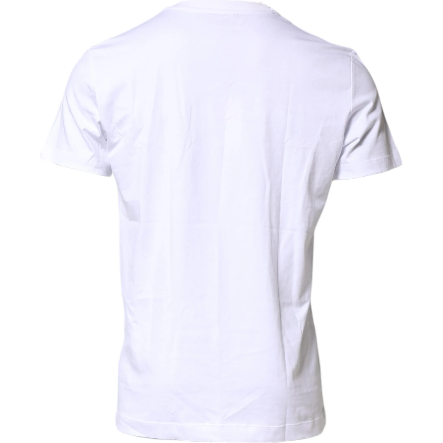 White Logo Embroidery Crew Neck T-shirt