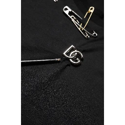 Black Logo Embellish Short Sleeves T-shirt