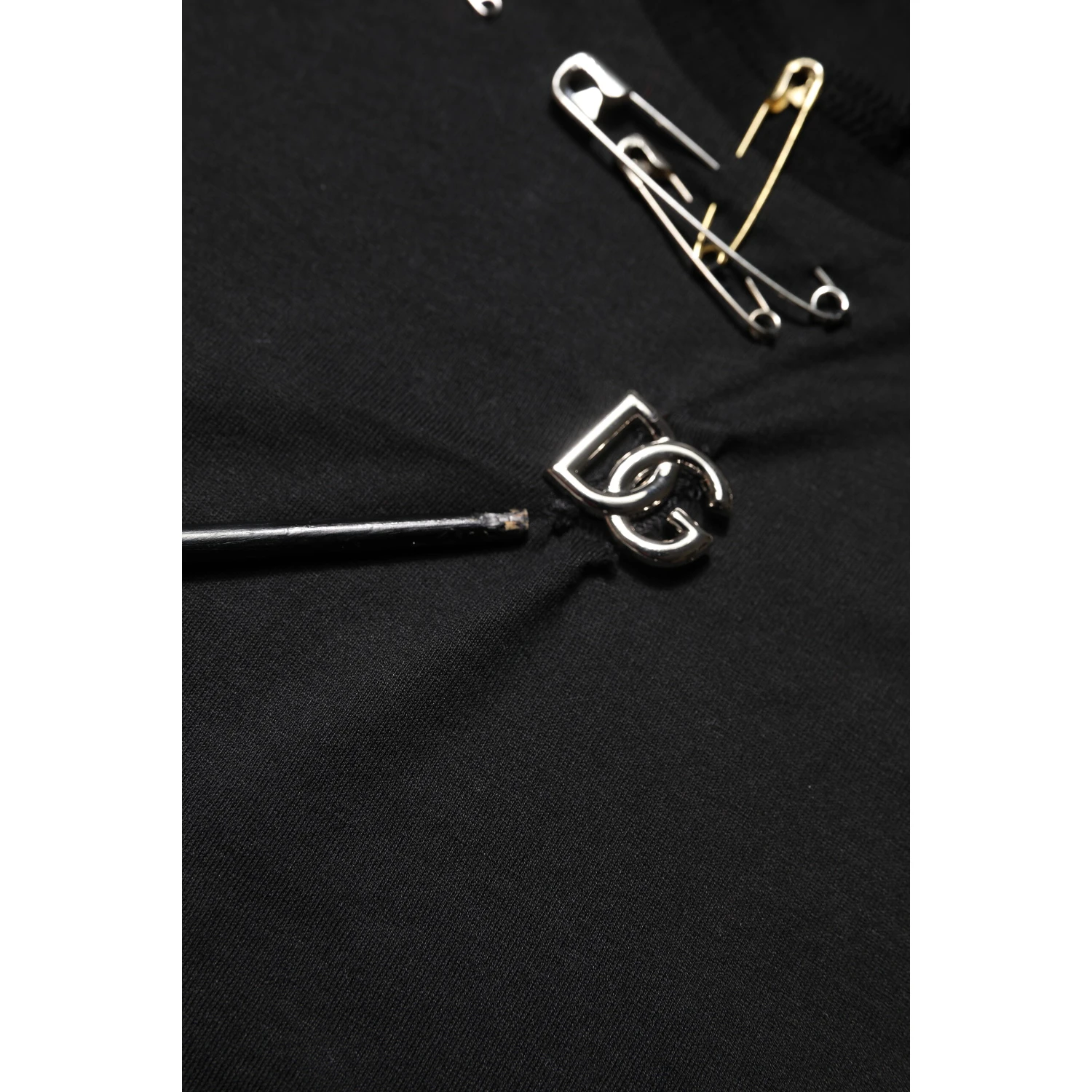 Black Logo Embellish Short Sleeves T-shirt