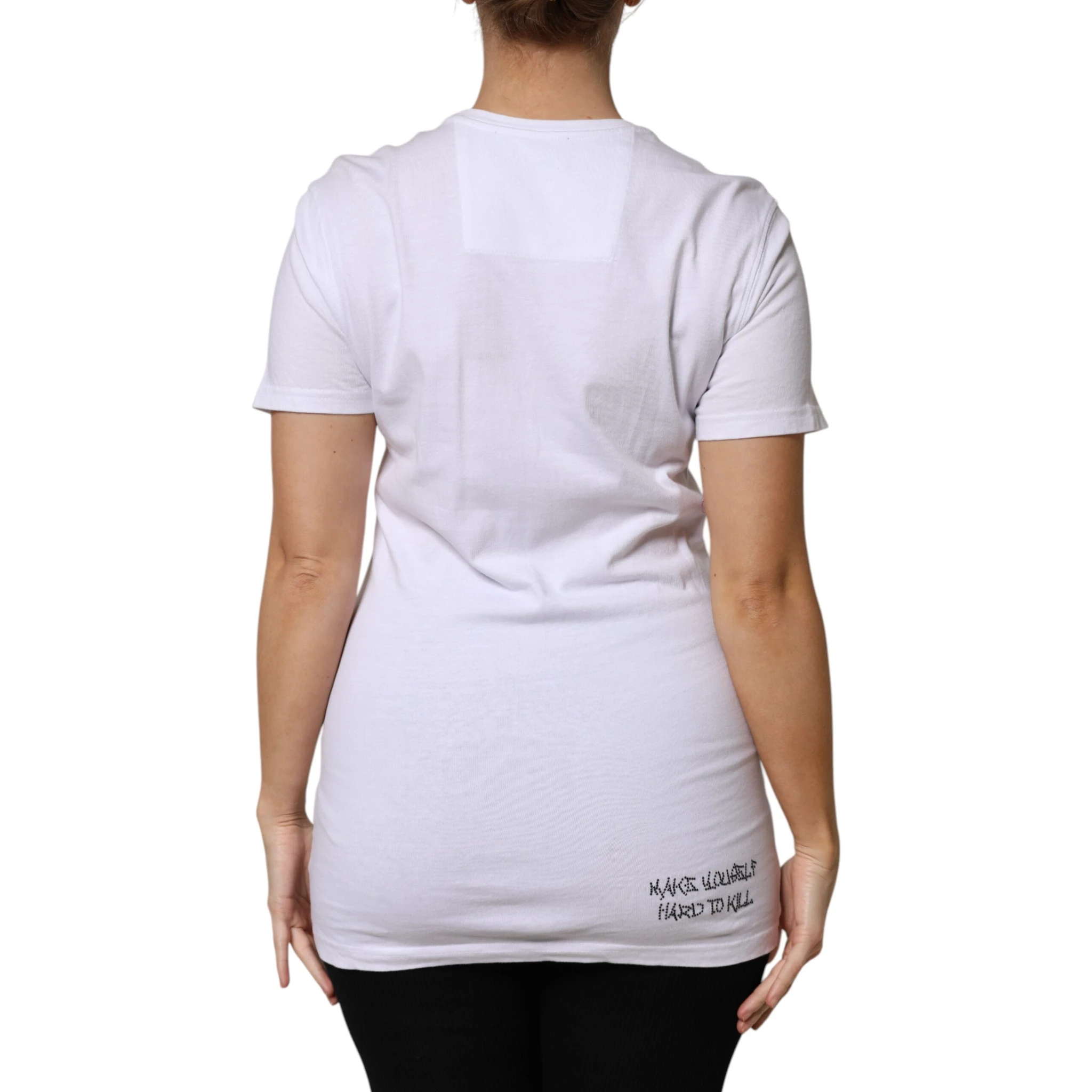 White Embellished CrewNeck Short Sleeve T-shirt