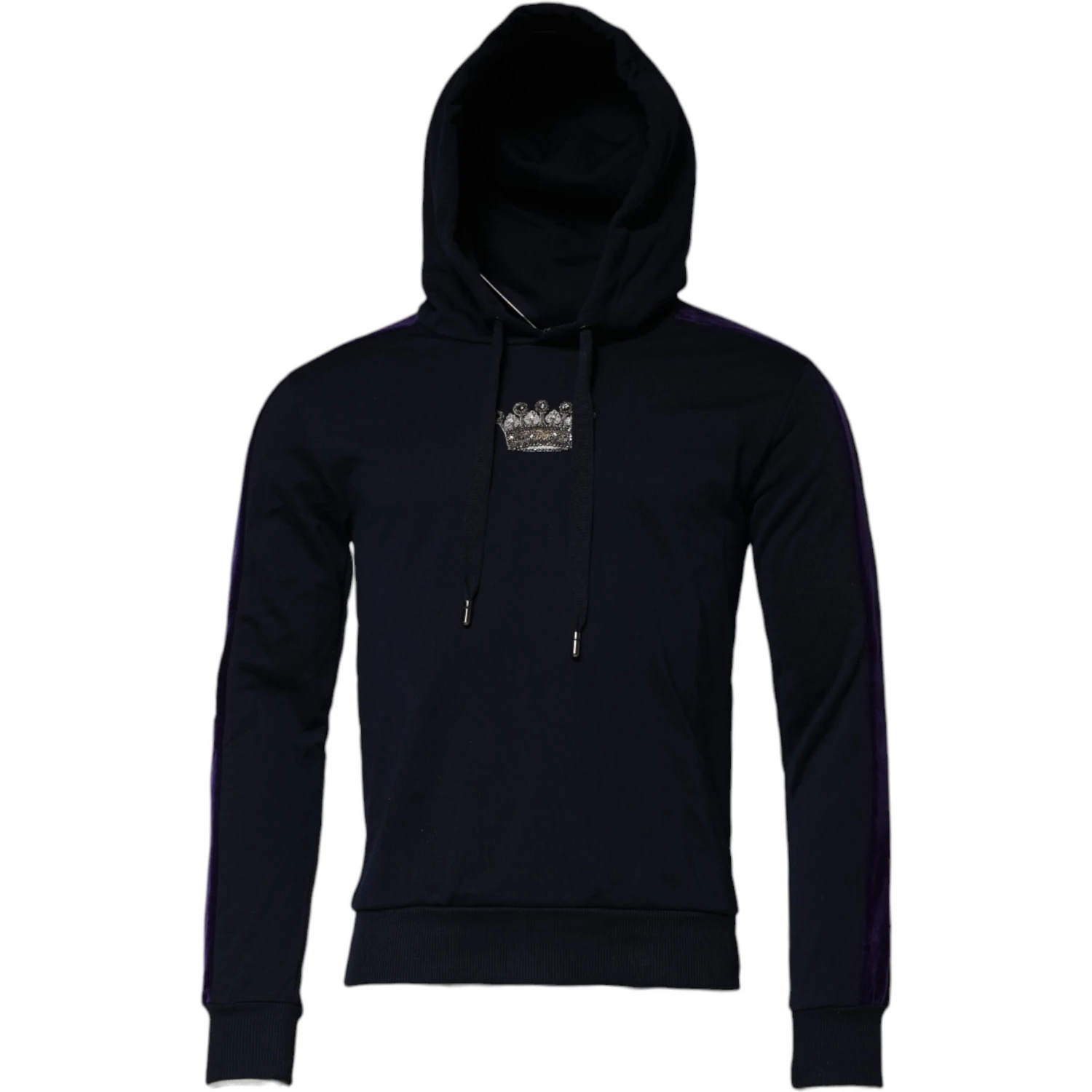 Black Crown Cotton Hooded Sweatshirt Sweater