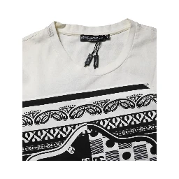 White Cotton Logo Bandana Print T-shirt