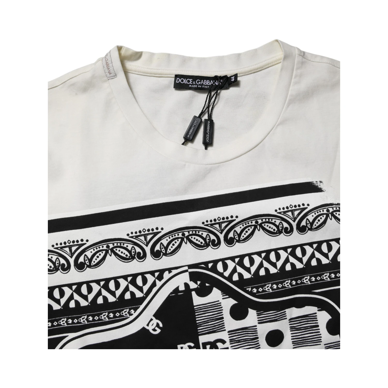 White Cotton Logo Bandana Print T-shirt