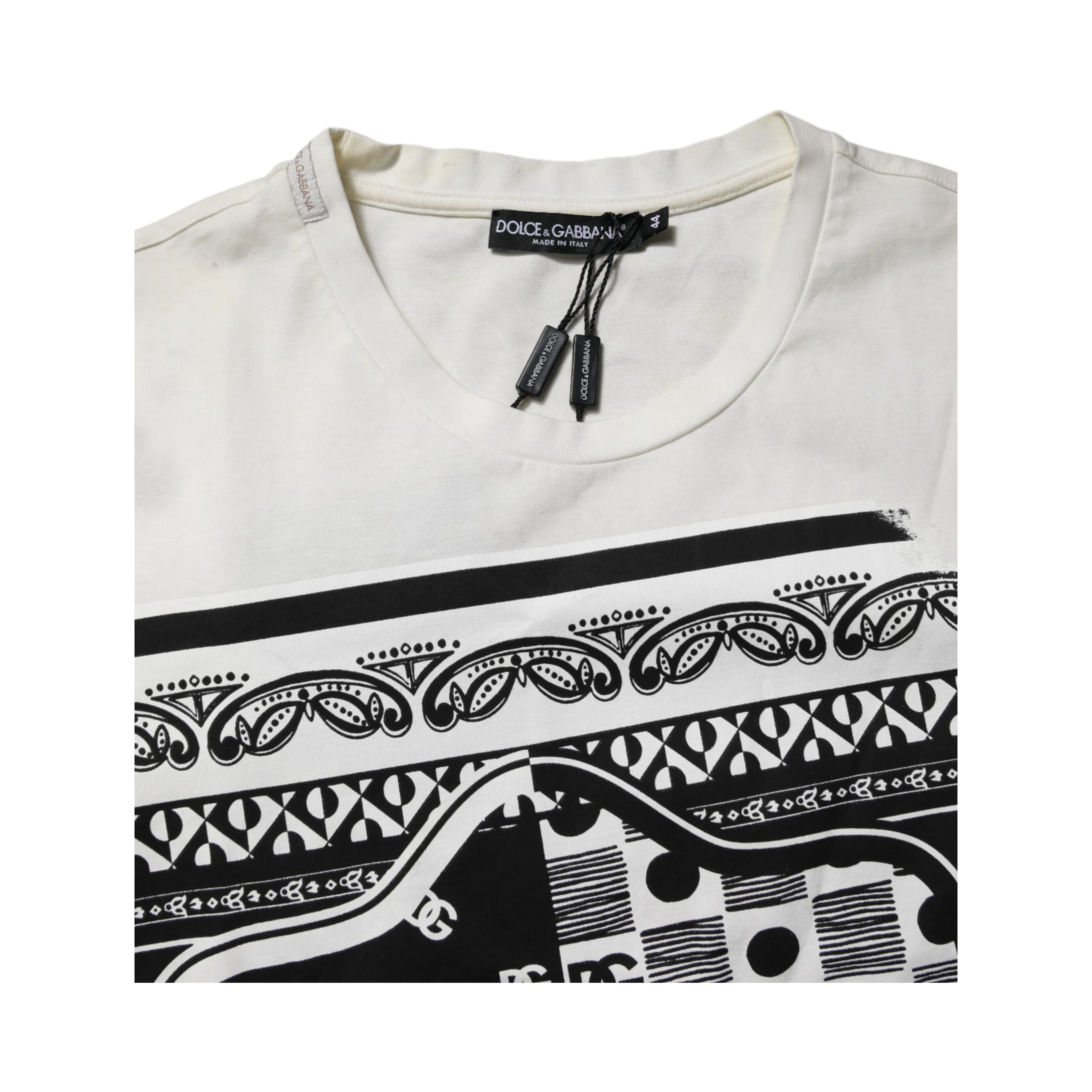 White Cotton Logo Bandana Print T-shirt