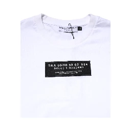 White Cotton Logo Patch Crew Neck T-shirt