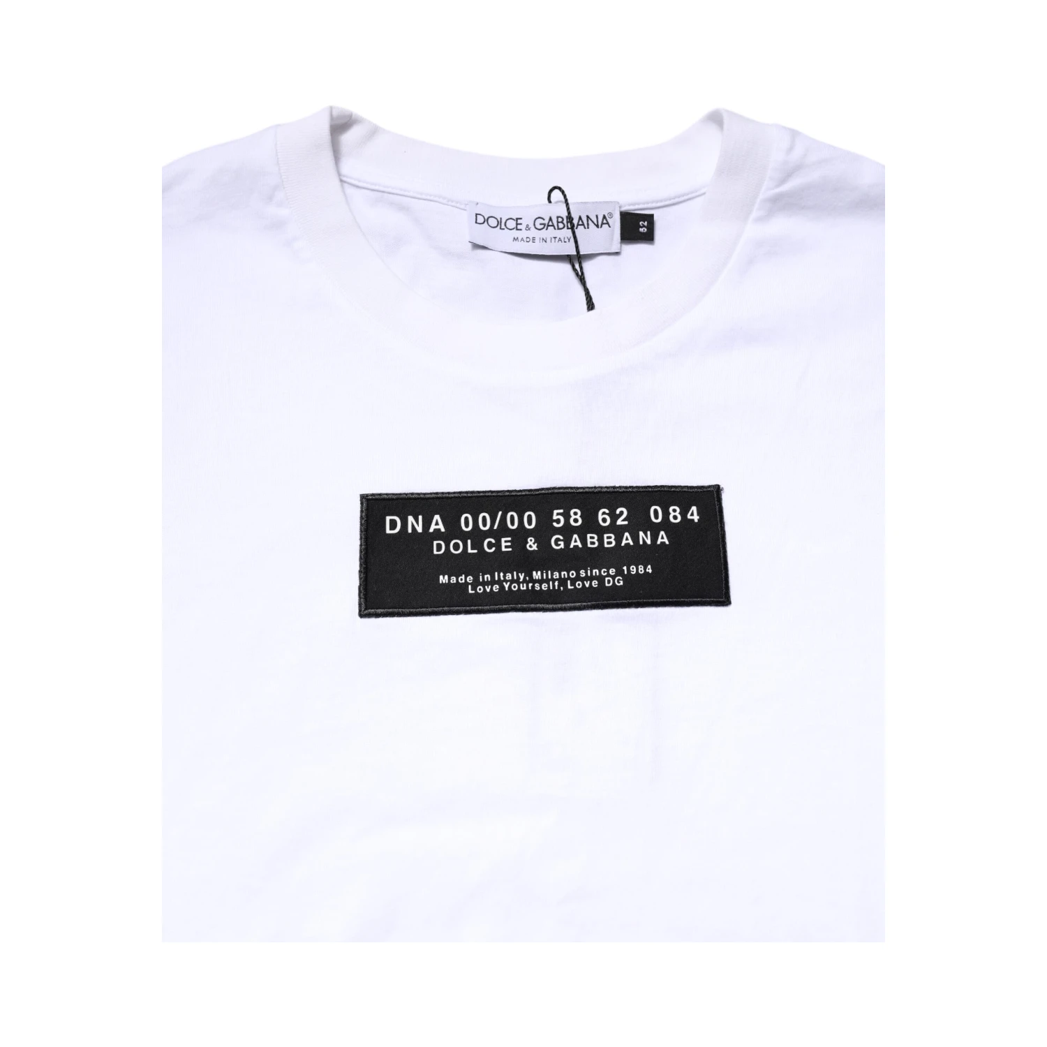 White Cotton Logo Patch Crew Neck T-shirt