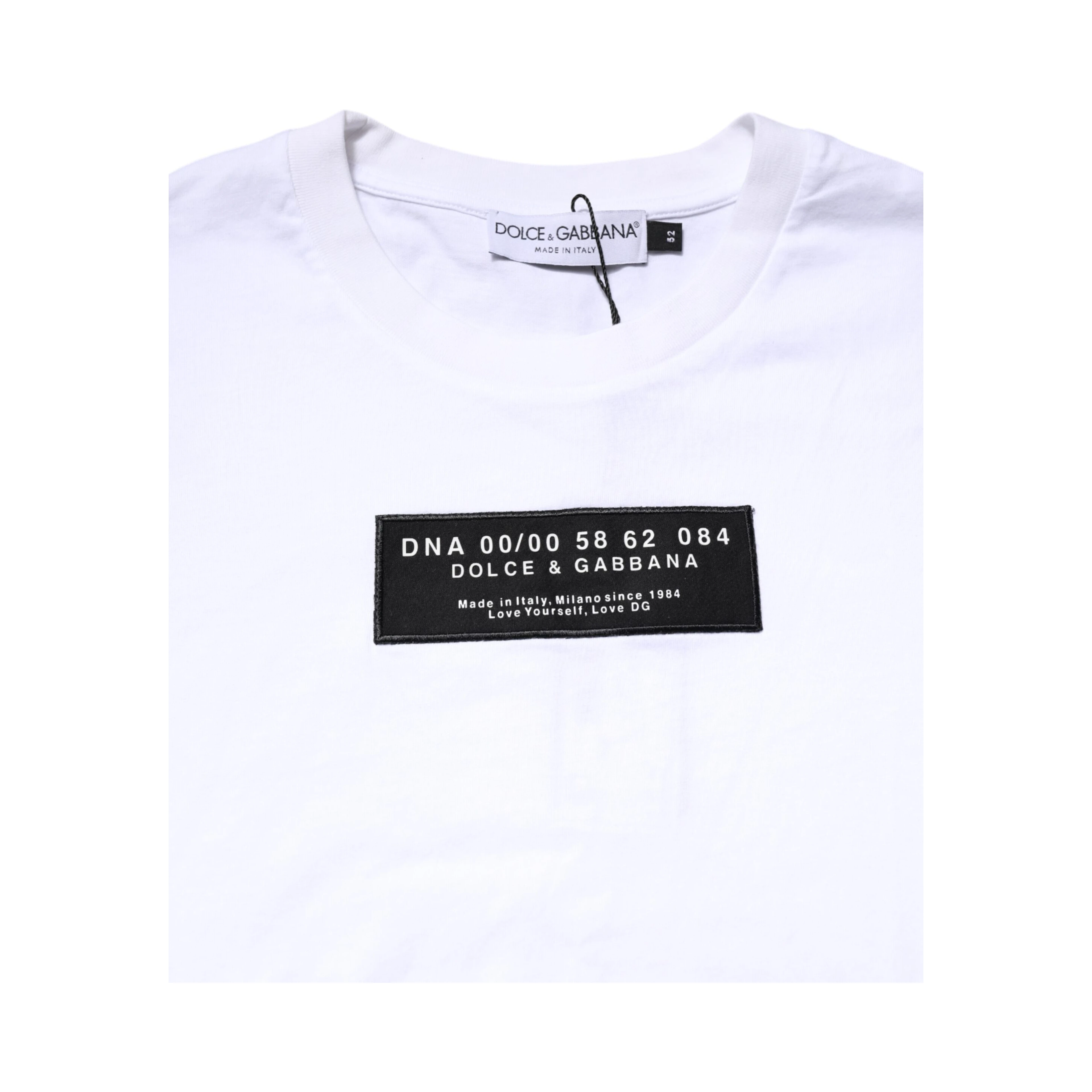 White Cotton Logo Patch Crew Neck T-shirt