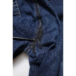 Blue Cotton High Waisted Cropped Denim Jeans